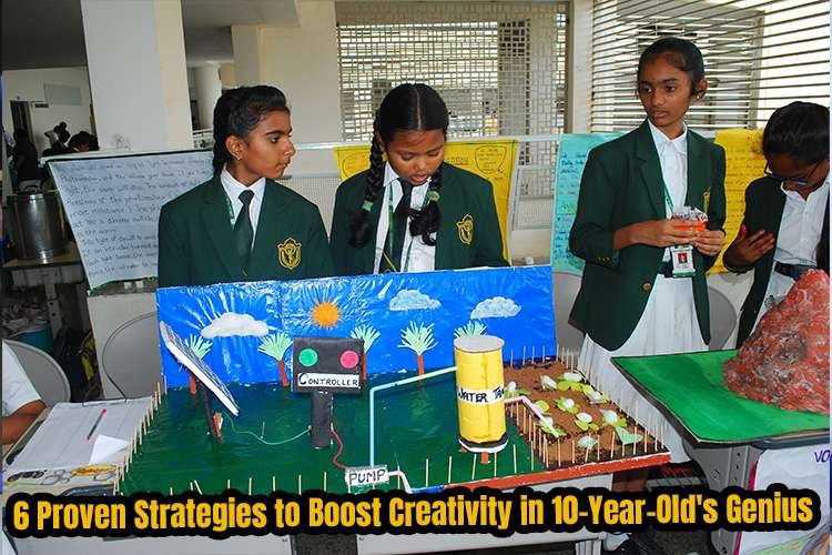 A group of girls in uniform doing the creativity on the model