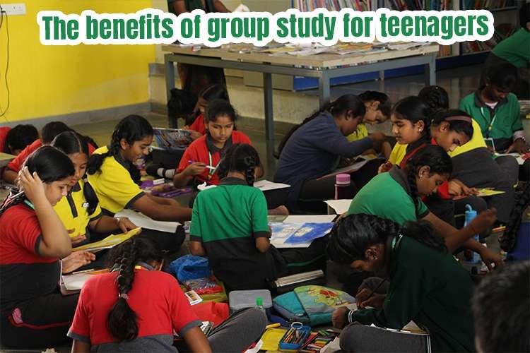 Students doing a group study in a circle