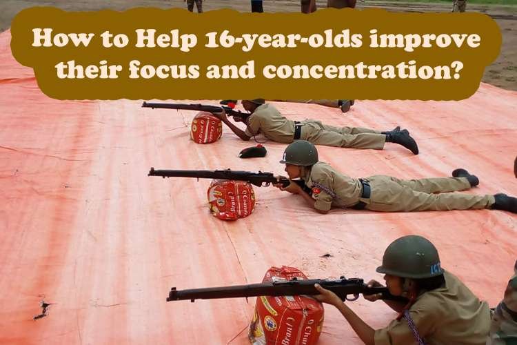 Children from NCC engaged in shooting practice to enhance concentration and focus.