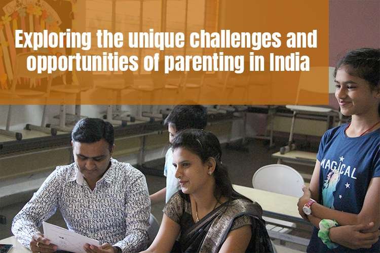 A group of parents looking at papers