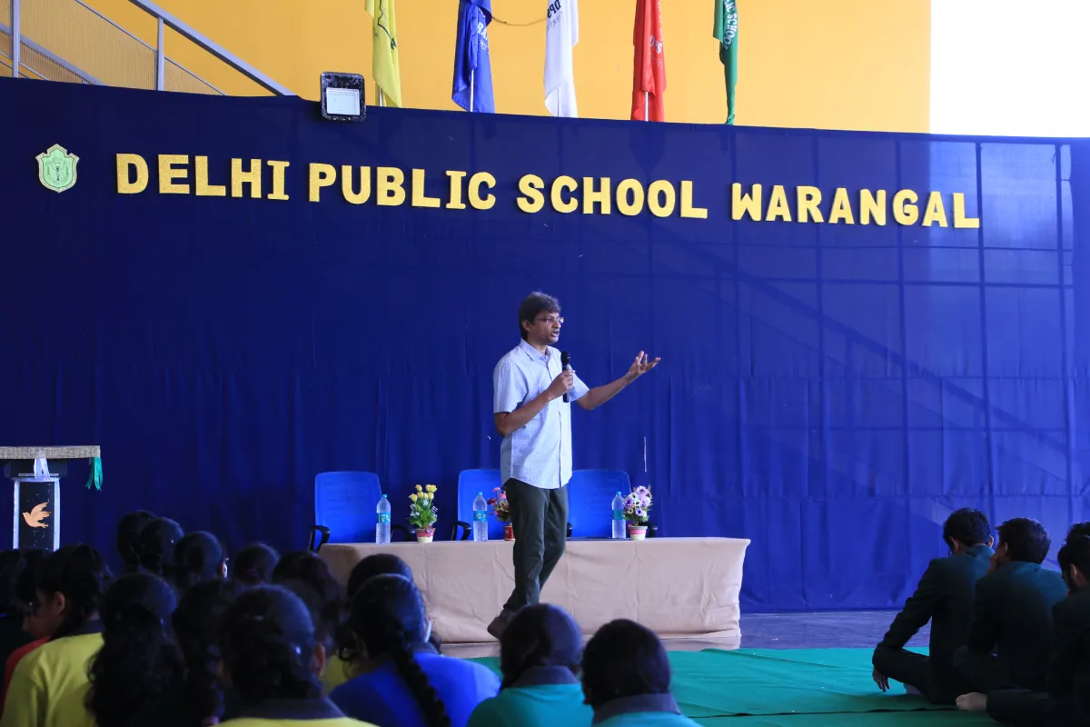 DPS, Warangal students attending seminar in the activity hall