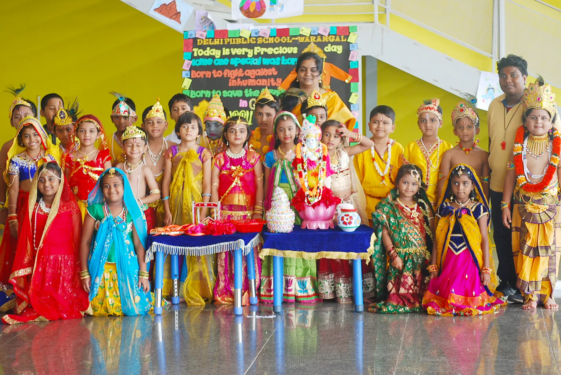 Students at DPS, Warangal actively engaged in the celebration of festivals such as Janmashtami