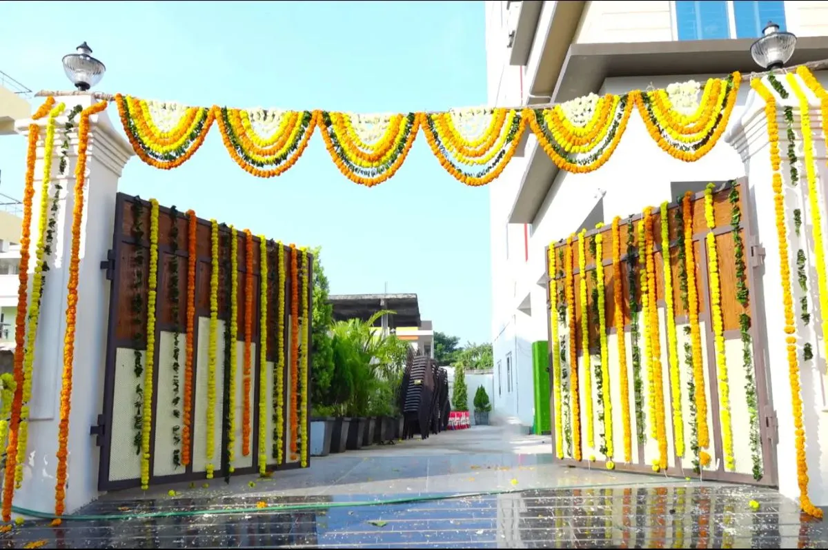Entry Gate of DPS Primary School, Hanamkonda, Warangal decorated with flowers