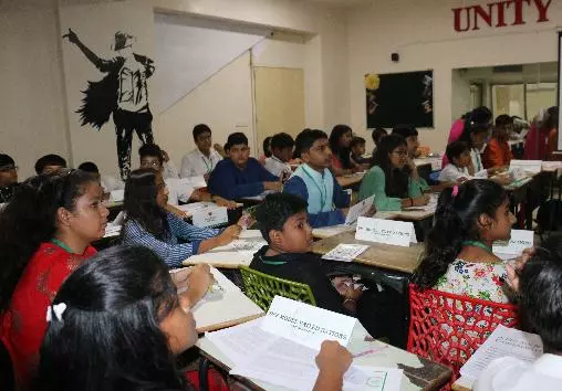Students of DPS Hanamkonda Warangal sitting in class attending session