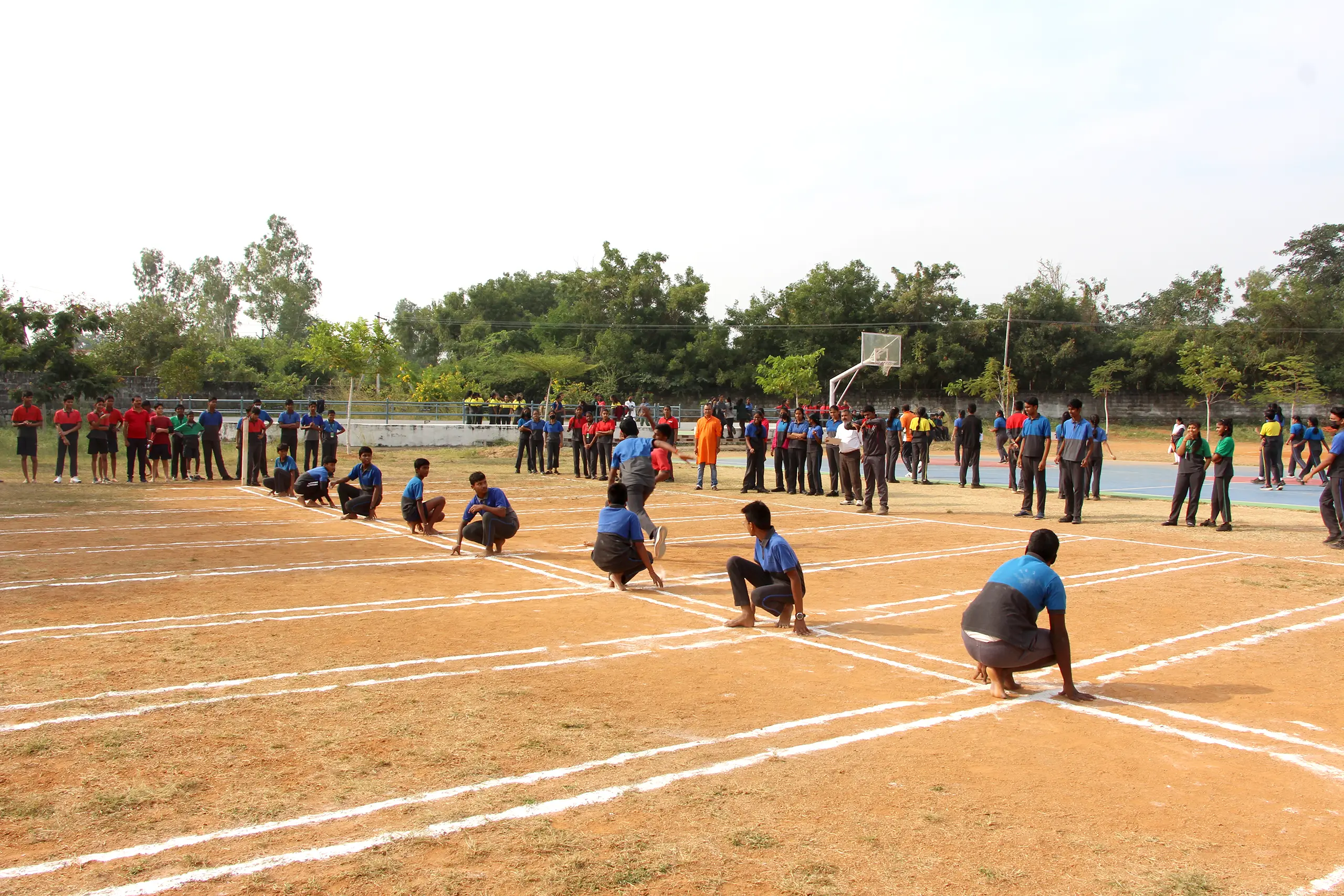 students playing kho-kho in the ground during Inter-house games and sports.
