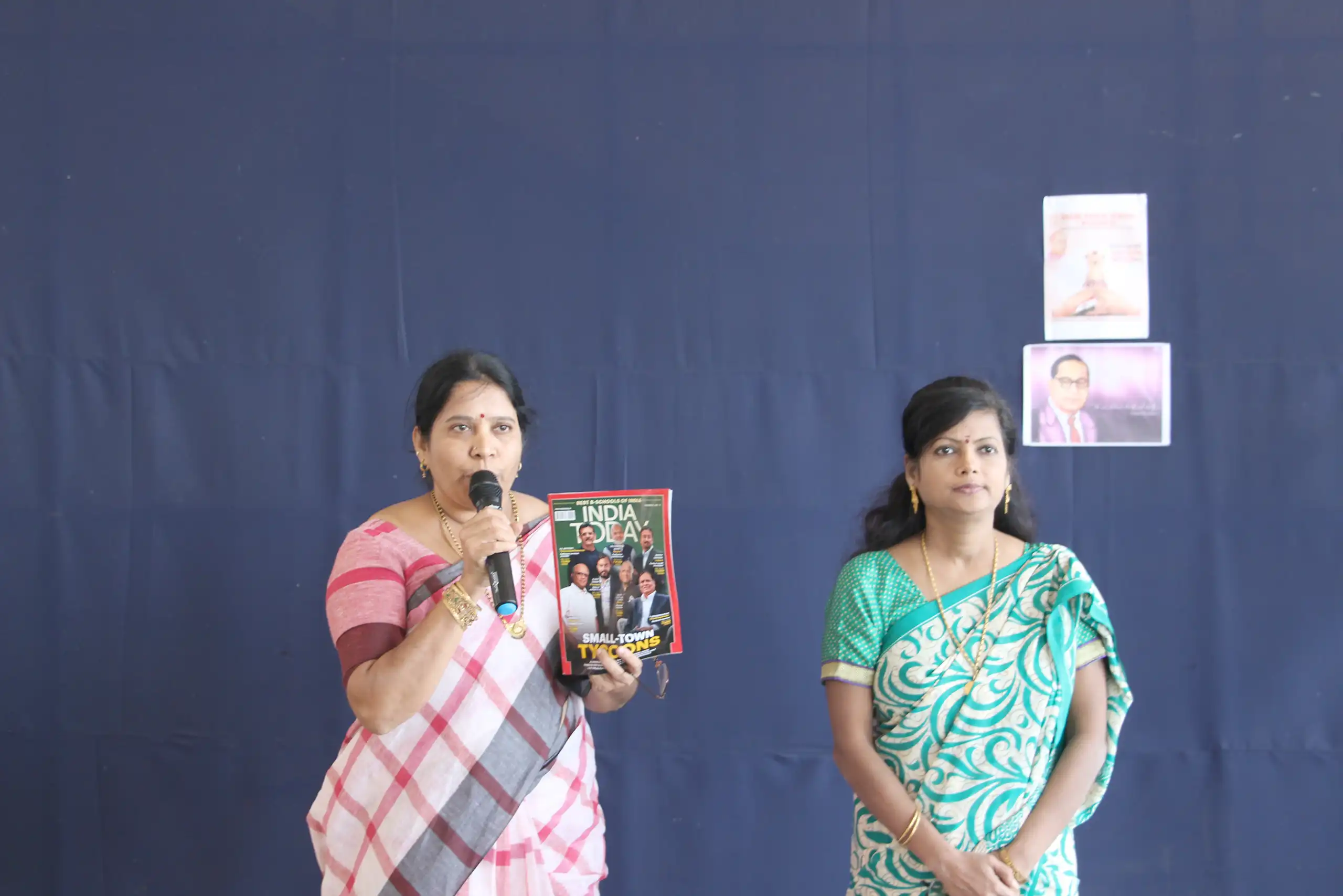 Teachers of DPS Warangal giving speech during National Constitution Day Celebration.
