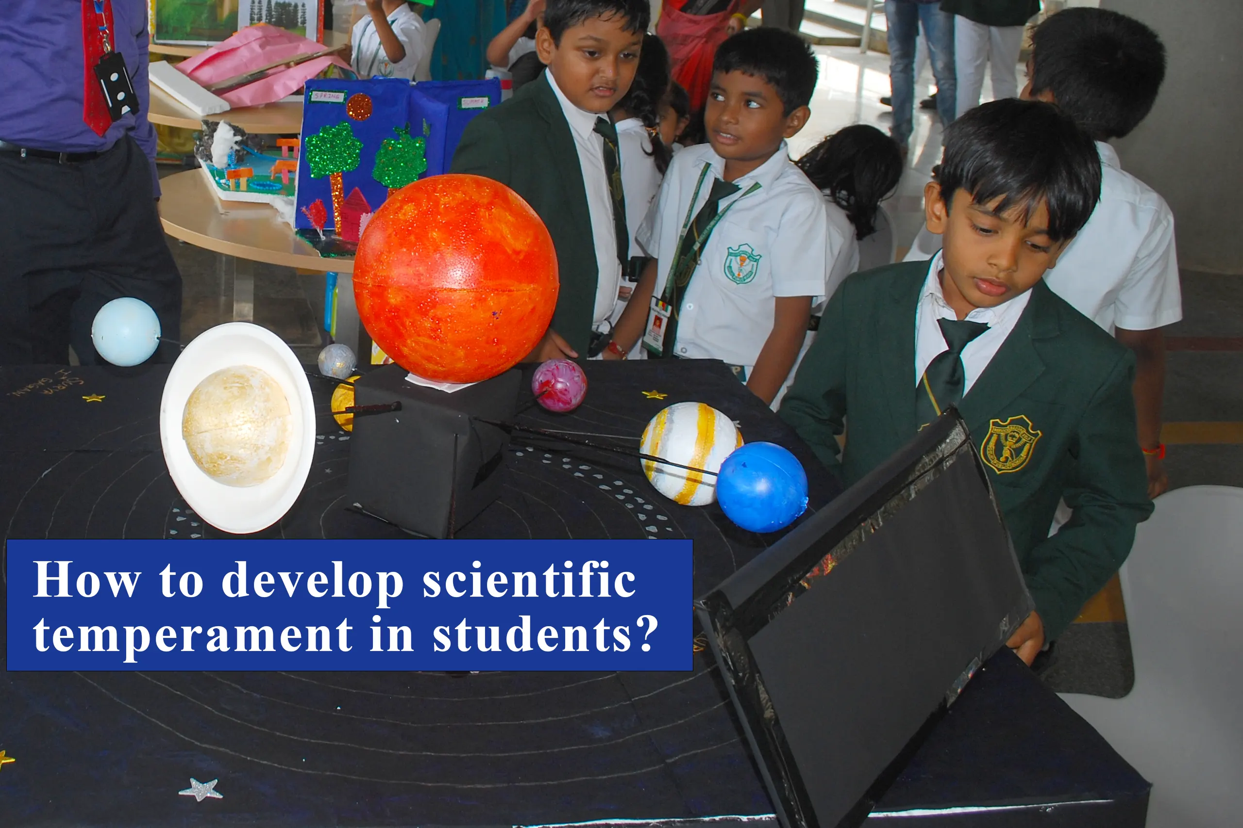 Students standing in science lab