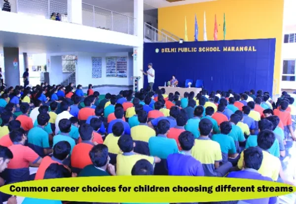 Career guidance session at DPS Warangal about common career choices for children choosing different streams