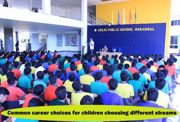 Career guidance session at DPS Warangal about common career choices for children choosing different streams