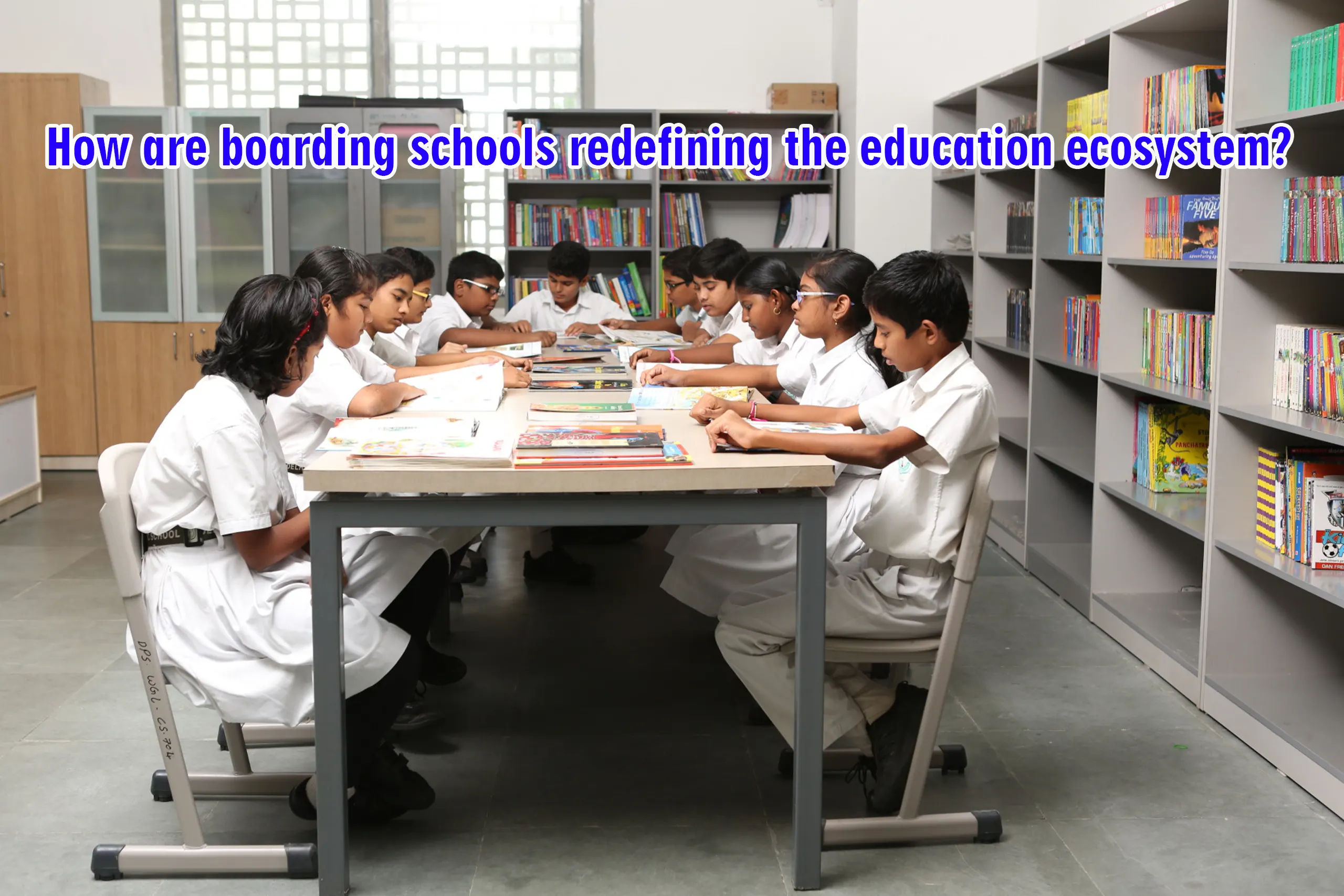 Students at DPS Warangal studying at the library.