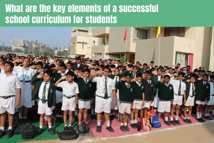 A group of schoolkids dressed in white and green uniforms engaged in a school curriculum