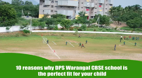 children playing in DPS Warangal CBSE school ground