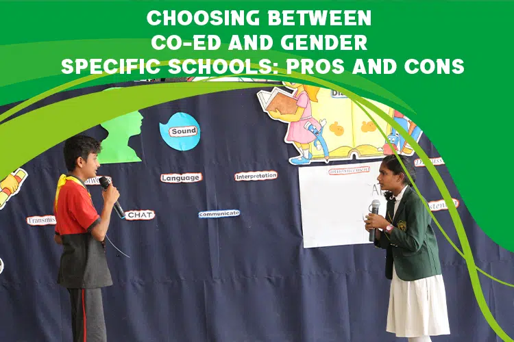 a girl and boy standing opposite to each other in school dress