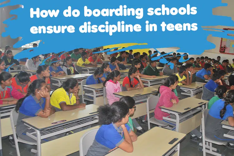 A group of children sitting at desks showing discipline in teenagers