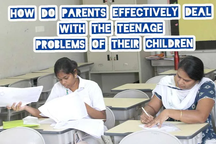 A parent sitting with her daughter solving teenage problems
