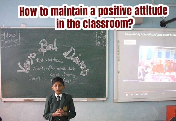 A young child confidently delivering a one-minute talk on bravery in the classroom, radiating a positive attitude and enthusiasm, showcasing courage and resilience.