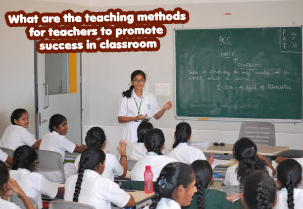 A teacher teaching students in a classroom