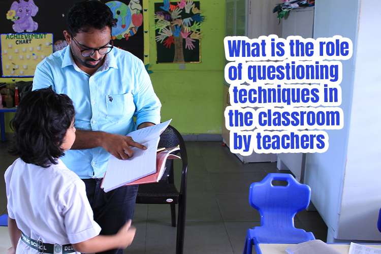 Teacher teaching questioning techniques to the students