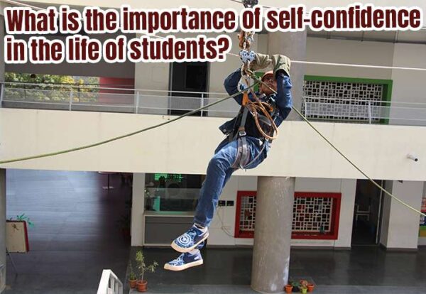 A person in a zip line activity to build their self confidence