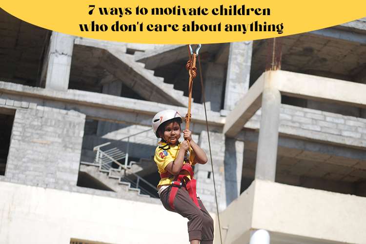 Motivating children by a zip line activity