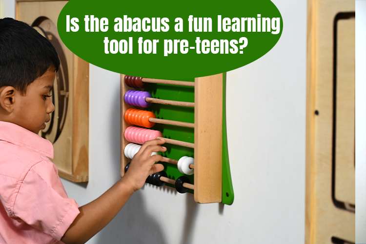 A child playing with abacus