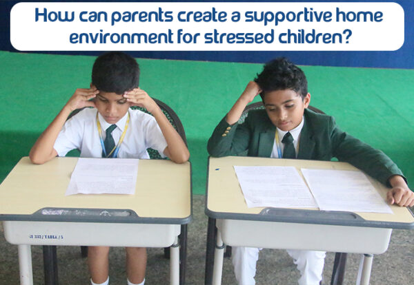 Two students reading a book on the table with a stressed face