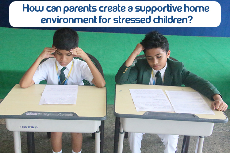 Two students reading a book on the table with a stressed face