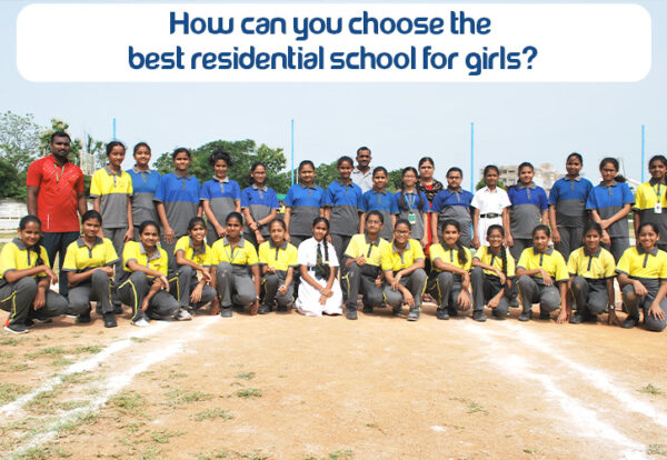 A group of Delhi Public School (DPS) Warangal girls from the residential school posing for a photo.