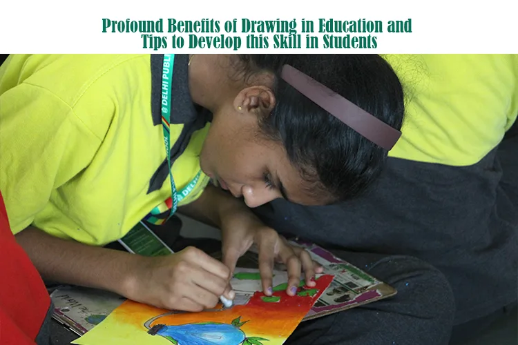 Students improving creativity through classroom drawing activities and practice